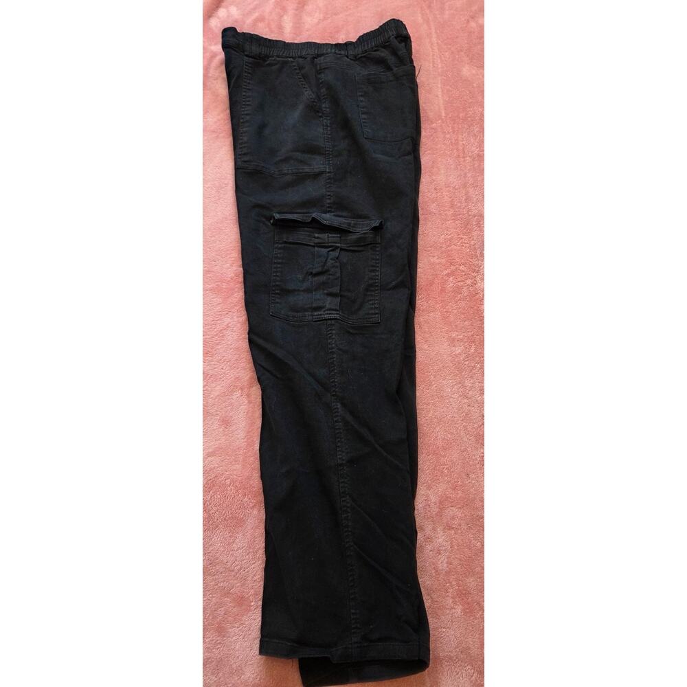LEPUNUO Women's Elastic Waist Black Cargo Pants Size M - Picture 2 of 8